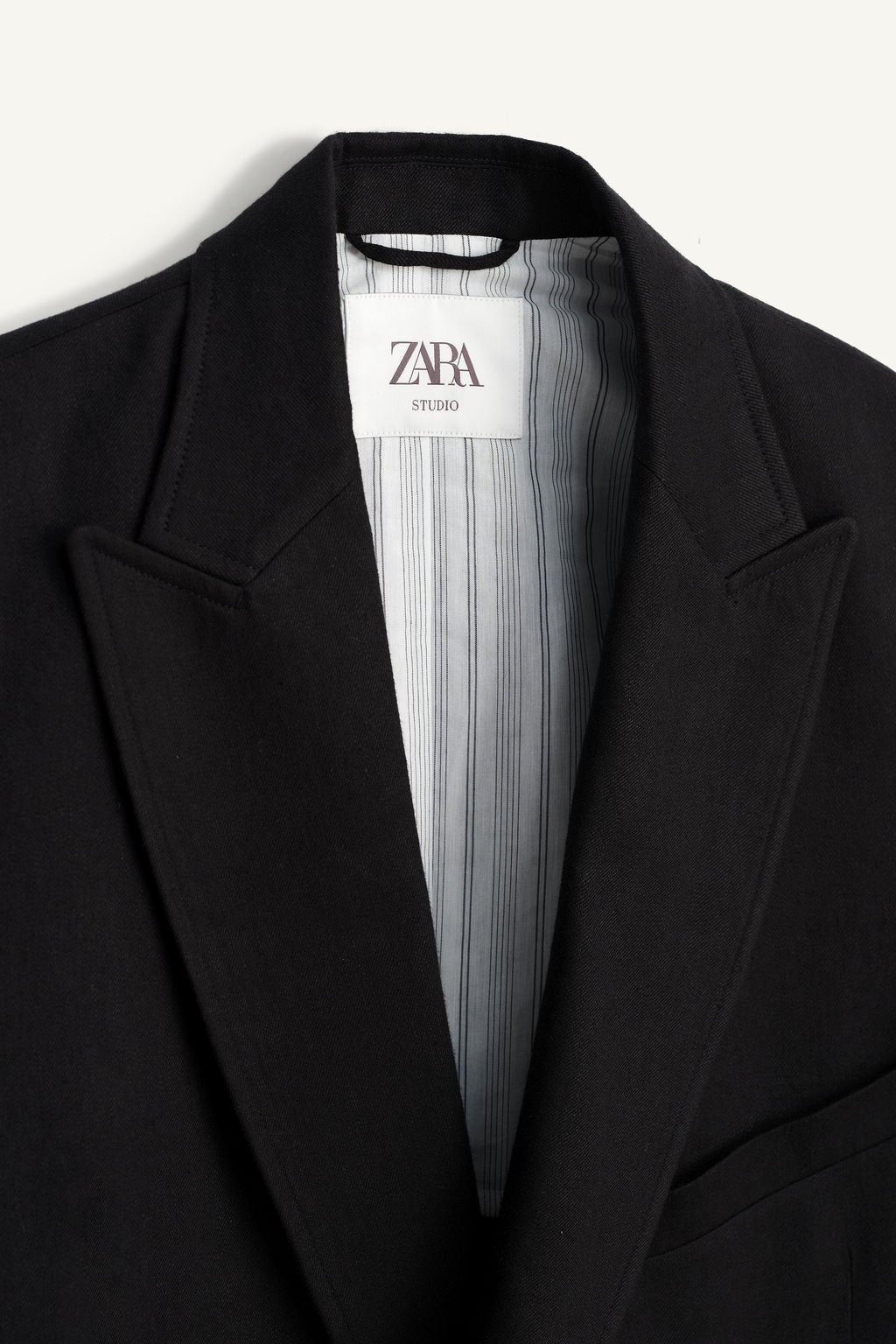 BLAZER CRUZADA TRAJE LINO - LYOCELL / Negro - Zara фото 9