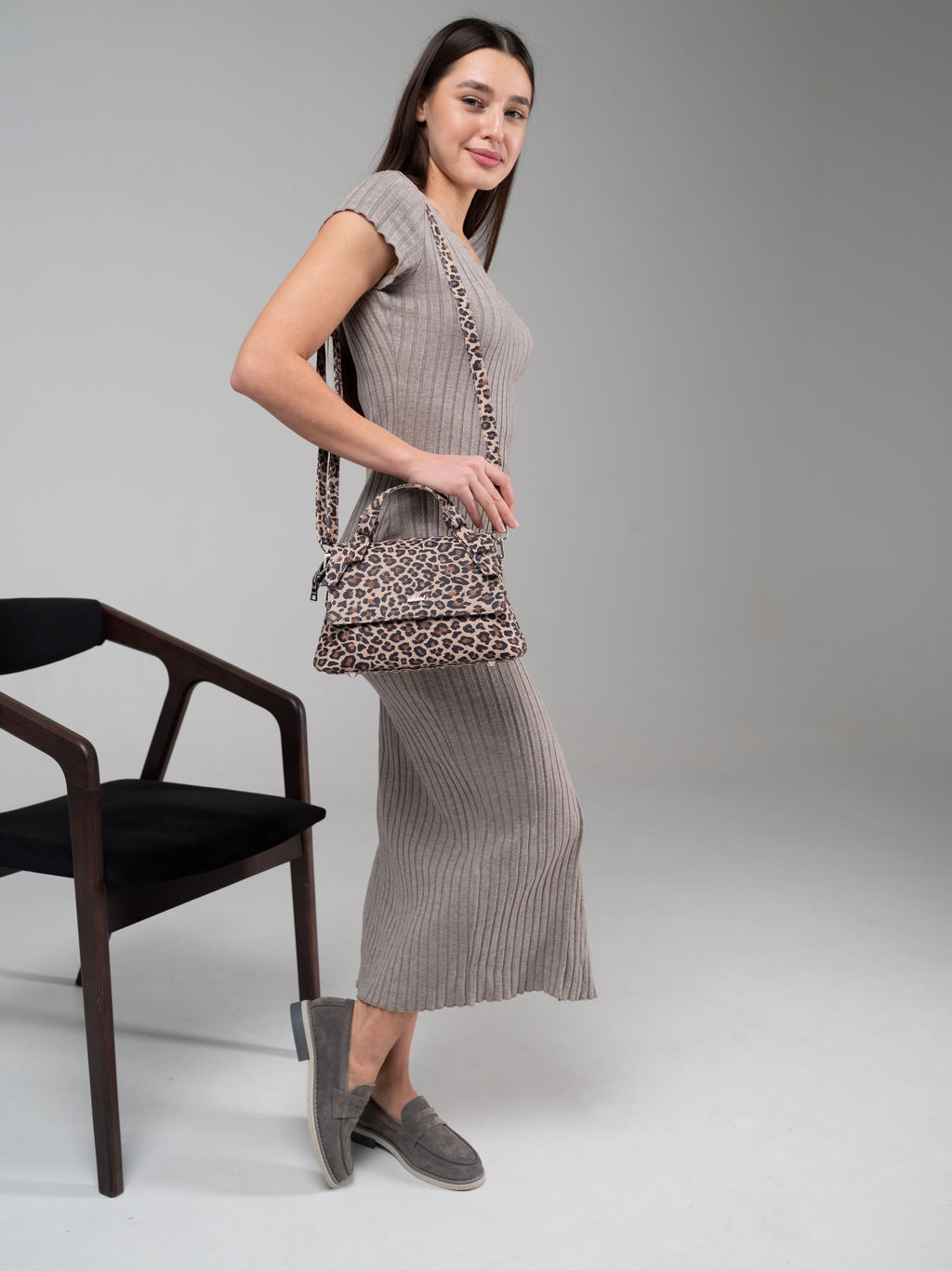 Лоферы 176.rosegr.Серый замок замша