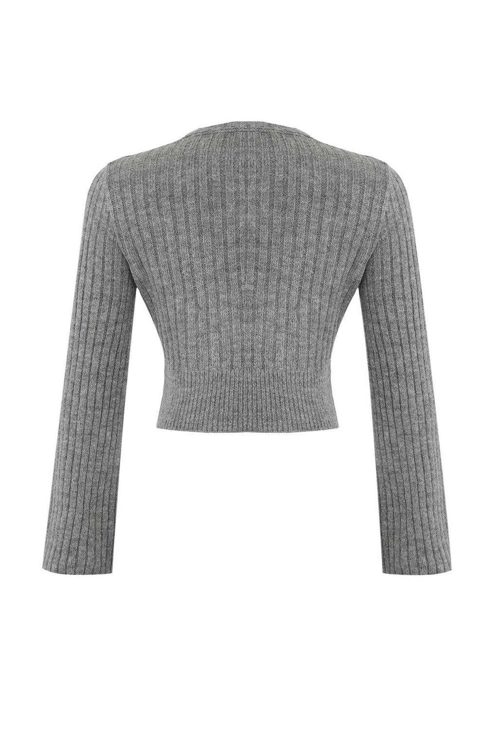 Mint Crop Yumusak Dokulu Kruvaze Triko Kazak TWOAW24KZ00381 - Trendyolmilla фото 15