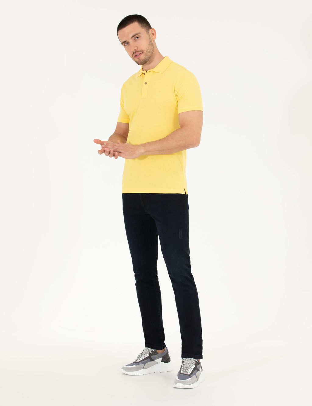 A__k Sar_ Slim Fit Polo Yaka Basic Ti__rt