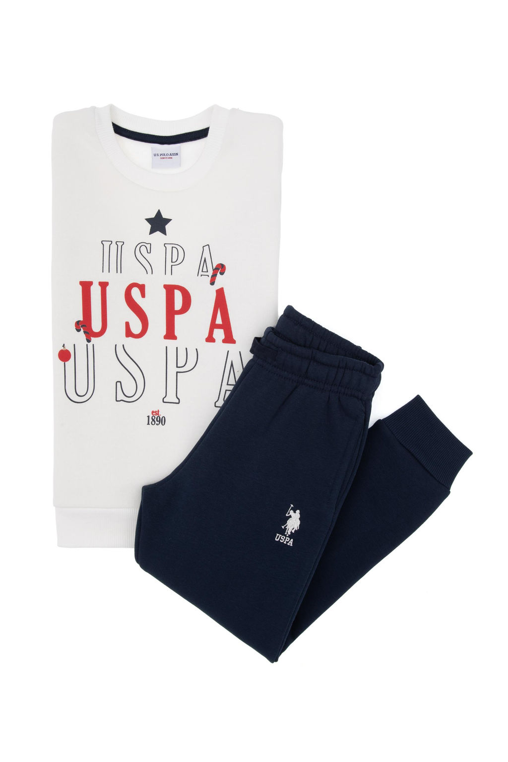 Erkek _ocuk Beyaz Pijama Tak_m_ Sepette S_rpriz _ndirim - U.s. polo assn фото 2