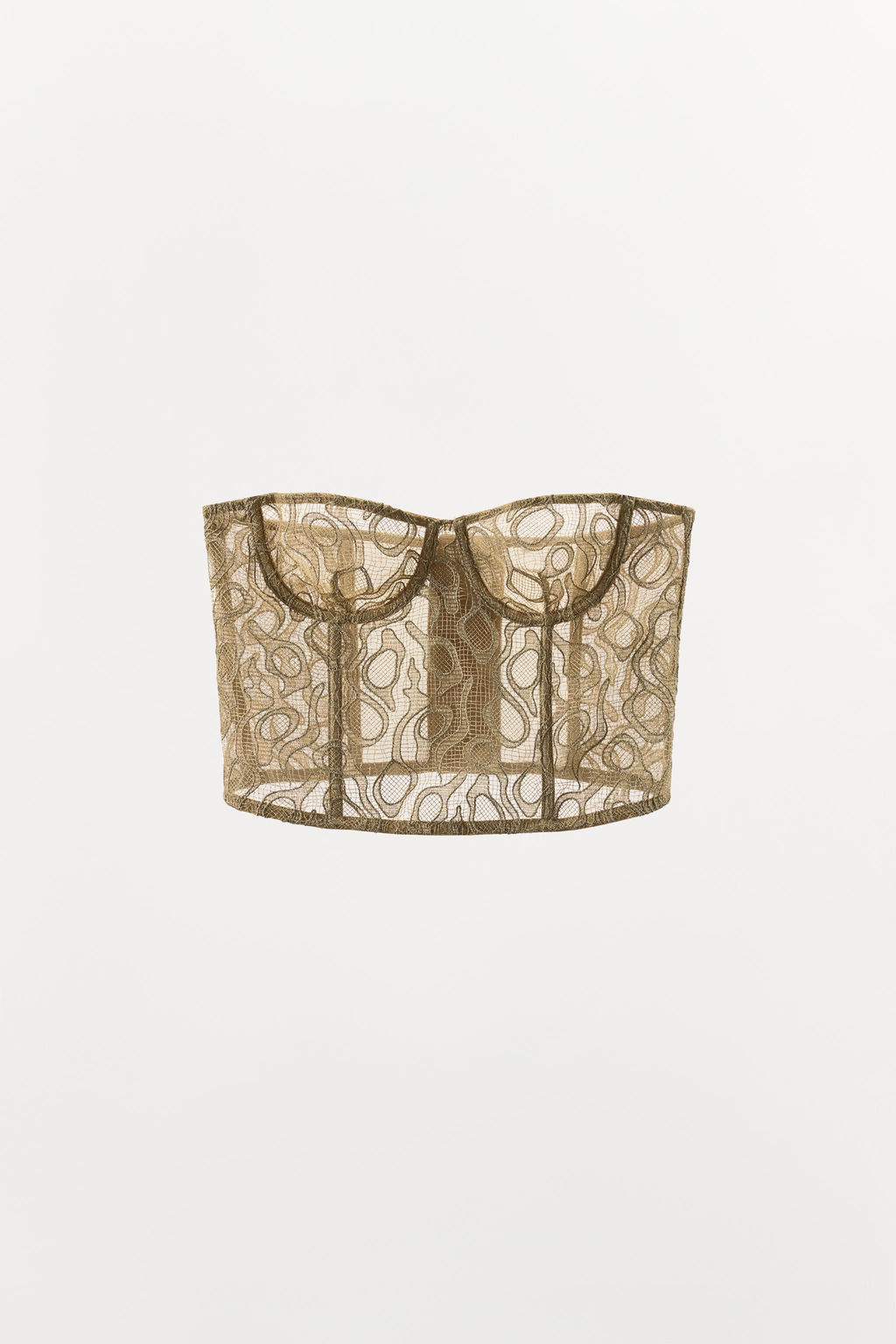 METALLIC THREAD LACE UNDERWIRED CORSET - Zara фото 5