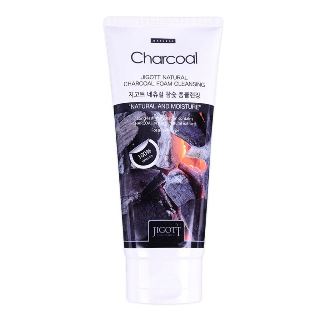 Jigott Пенка для умывания с углём / Natural Charcoal Foam Cleansing, 180 мл