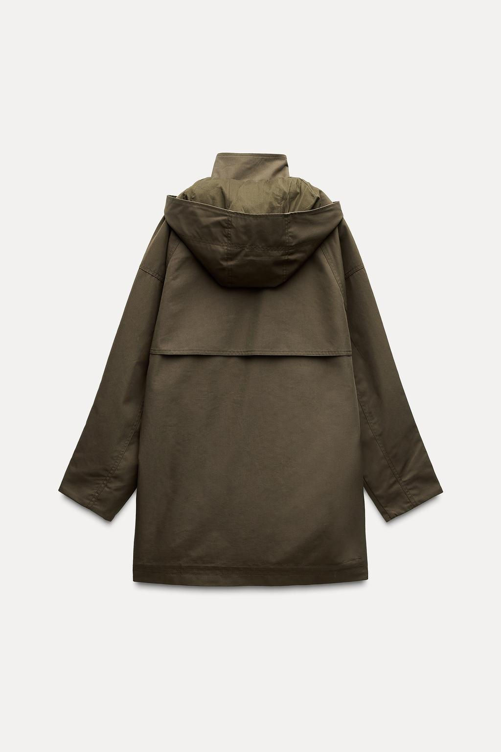 WATER-REPELLENT HOODED TRENCH COAT ZW COLLECTION - Zara фото 7