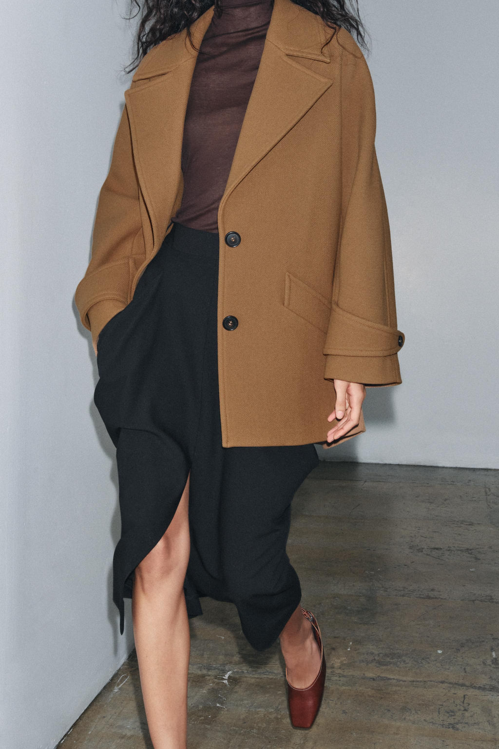 OVERSIZE WOOL BLEND COAT ZW COLLECTION LIMITED EDITION - Zara фото 3