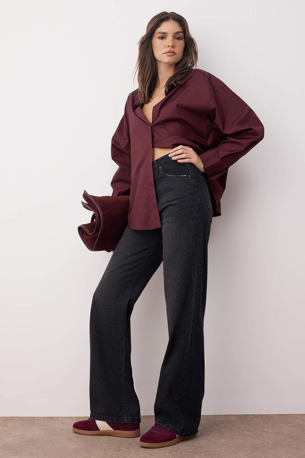 TRENDYOLMILLA Siyah Yuksek Bel Wide Leg Jeans TWOAW24JE00073  фото 2