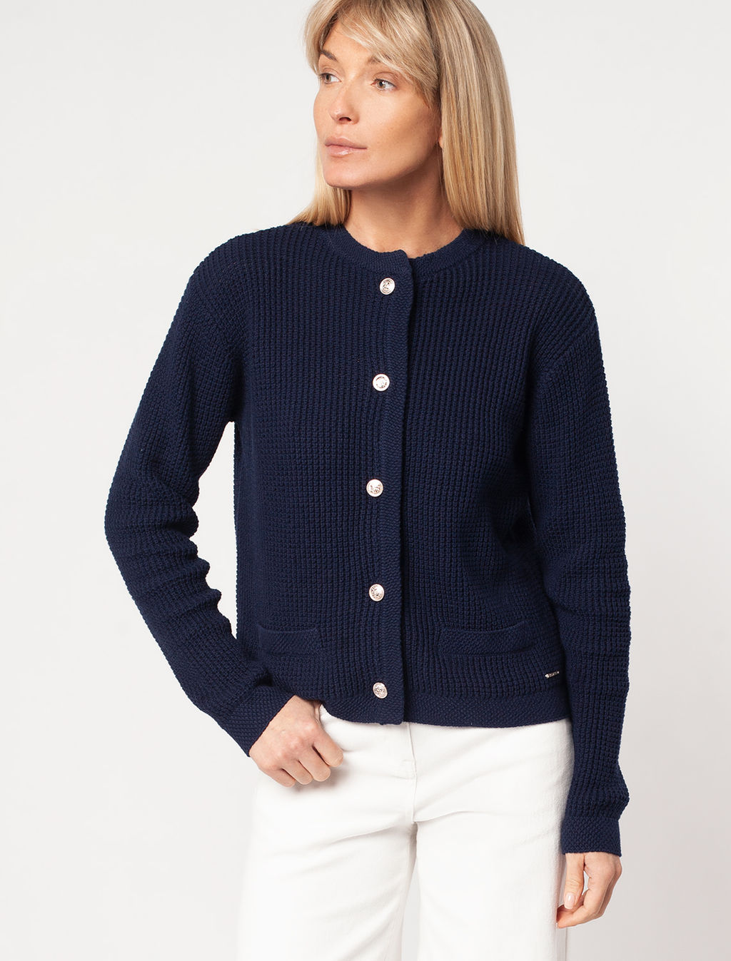 VILATTE / Жакет фактурной вязки из хлопка в стиле Шанель  фото 14