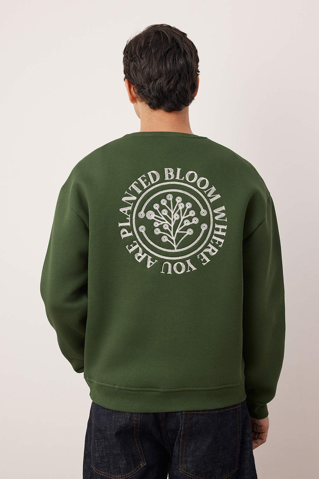 TRENDYOL MAN Kahverengi Oversize/Genis Kesim Cicek Nak?s Ici Polar/S?cak Tutan Pamuk Sweatshirt TMNAW24SW00012 - Trendyolmilla фото 66