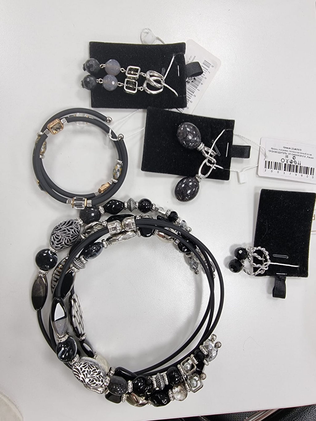 Серьги 22ak7072 черный серебро