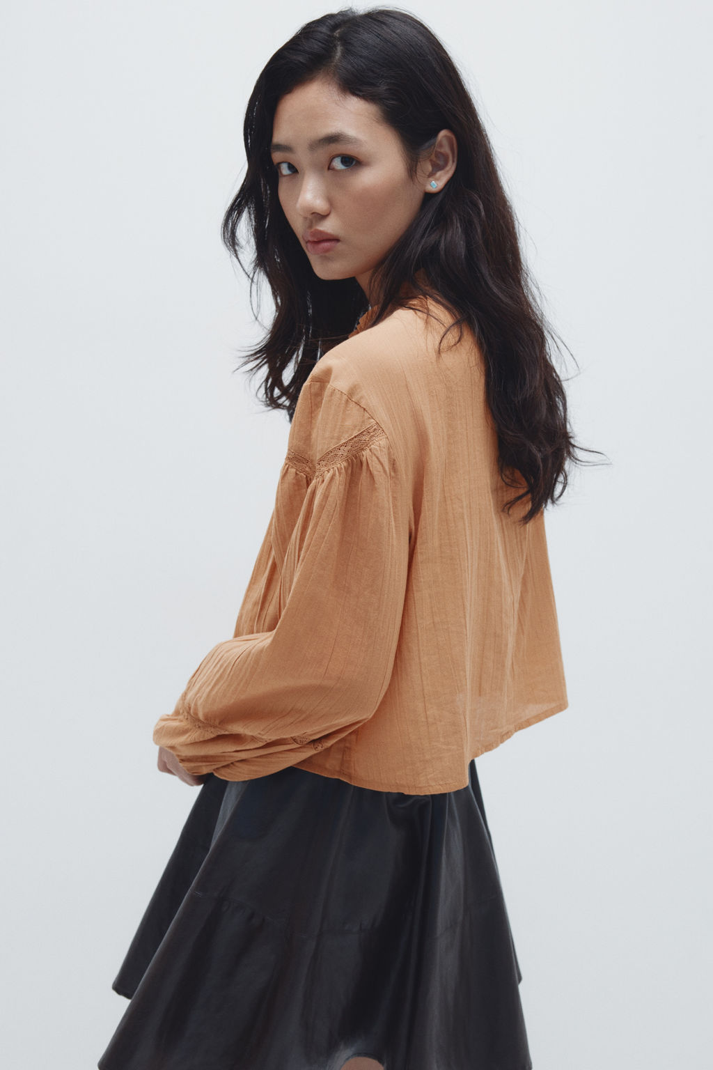Blusa de algod?n con cuello de volante - H&m фото 7
