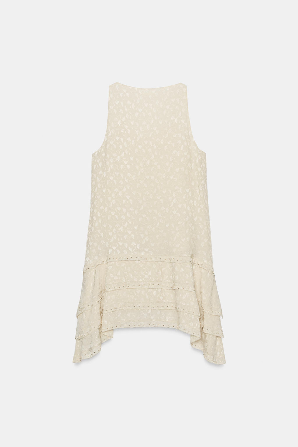 VESTIDO CORTO JACQUARD ZW COLLECTION / Crudo / Beige - Zara фото 8