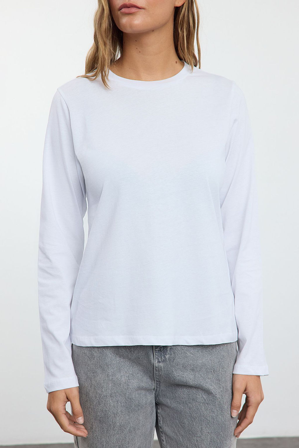 Siyah-Beyaz 2li Paket Bisiklet Yaka Regular/Normal Kesim Orme T-Shirt TWOAW25TS00001