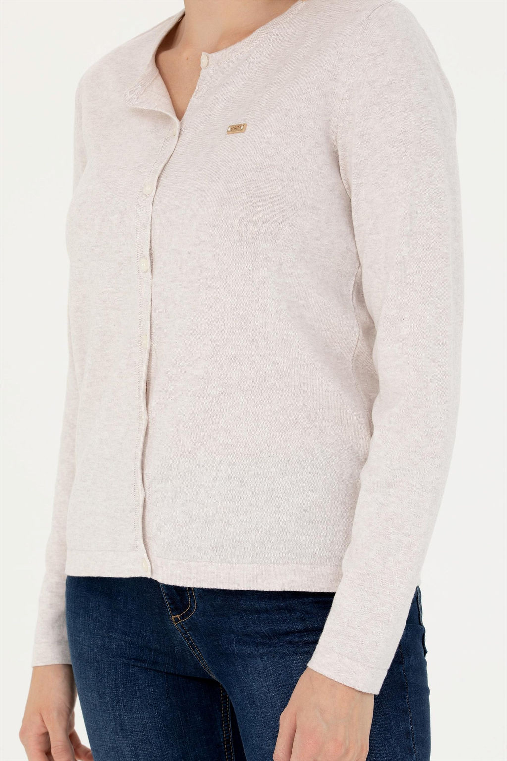 Женский базовый трикотажный кардиган Stone Melange Неожиданная скидка в корзине - U.s. polo assn фото 6