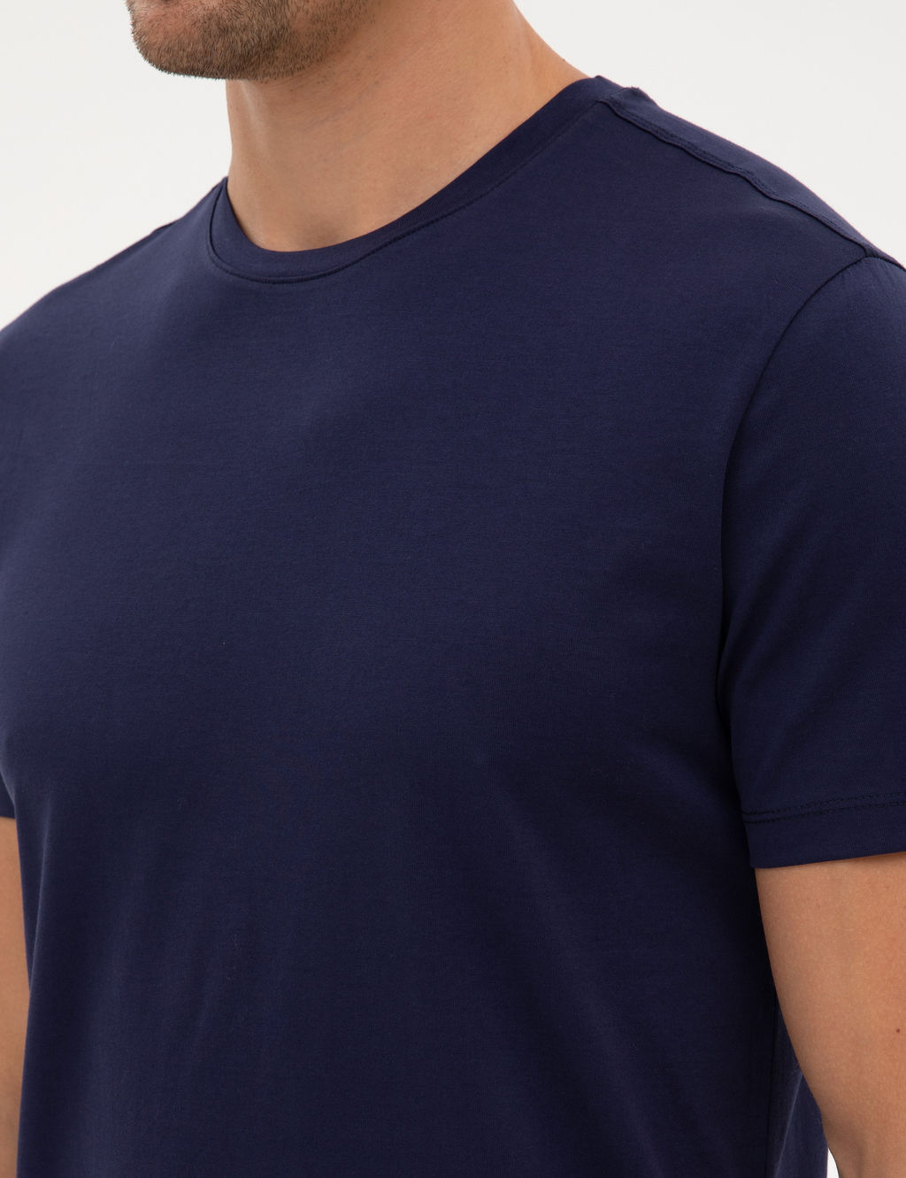 Lacivert Slim Fit Basic Ti__rt