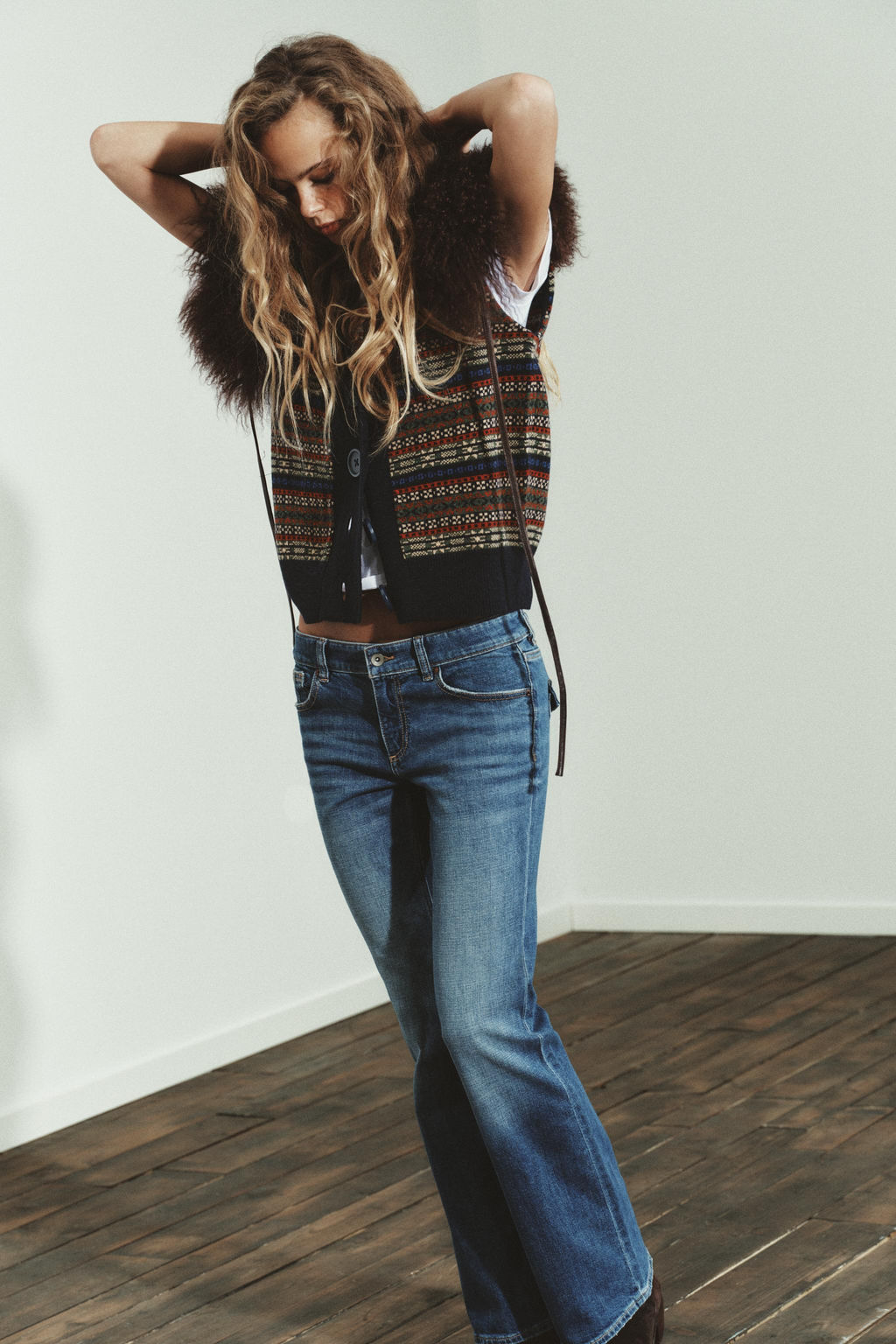 JACQUARD KNIT WOOL BLEND WAISTCOAT - Zara фото 3