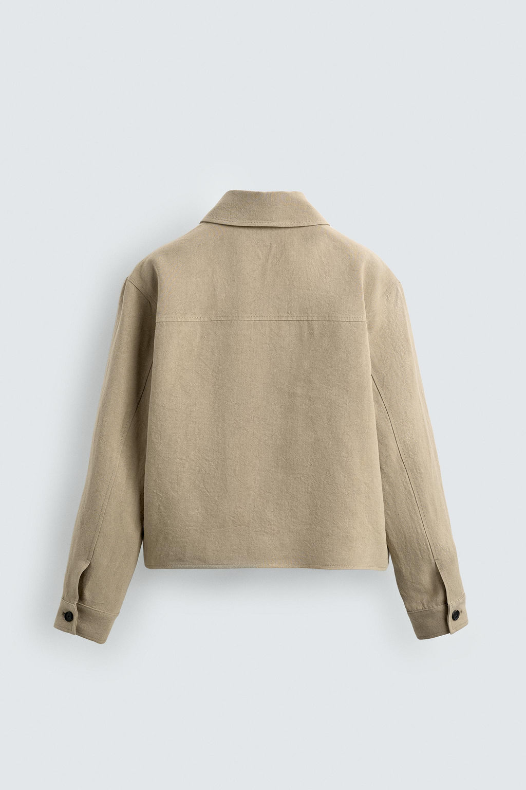 SOBRECAMISA CROPPED FIT 100% LINO LIMITED EDITION / Tostado - Zara фото 9