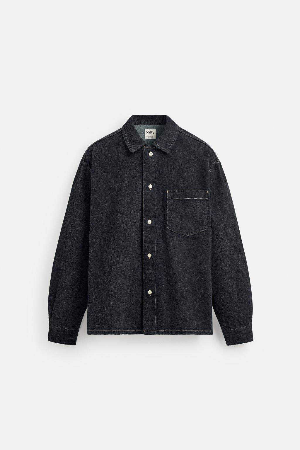 BRUSHED TEXTURE DENIM SHIRT - Zara фото 10