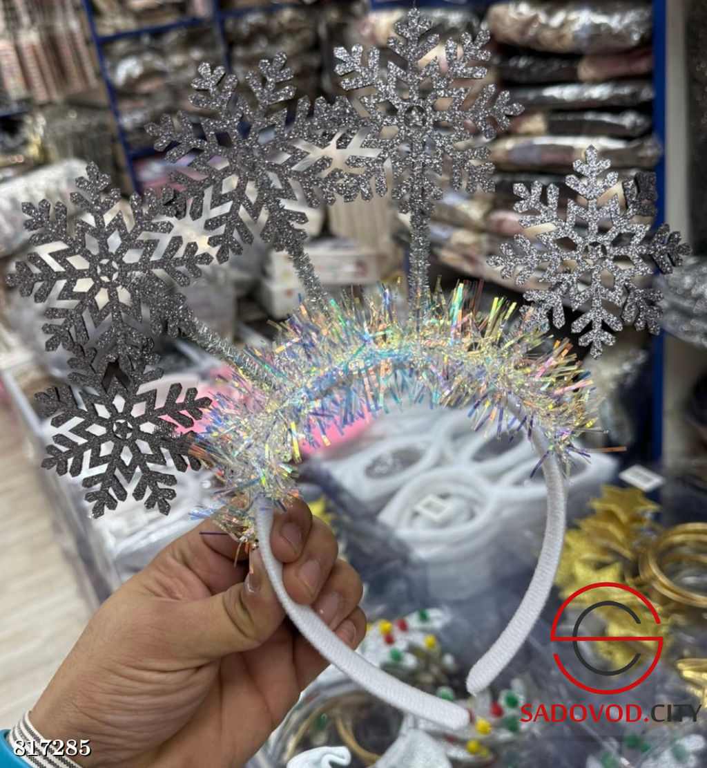 Ободок снежинка для девочки
