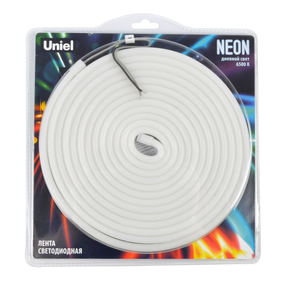 ULS-N03-2835-100LED/m-8mm-IP67-DC12V-11W/m-5M-6500K Светодиодная гибкая герметичная лента. NEON. Катушка 5м. в блистере. Дневной белый свет (6500K). ТМ Uniel
