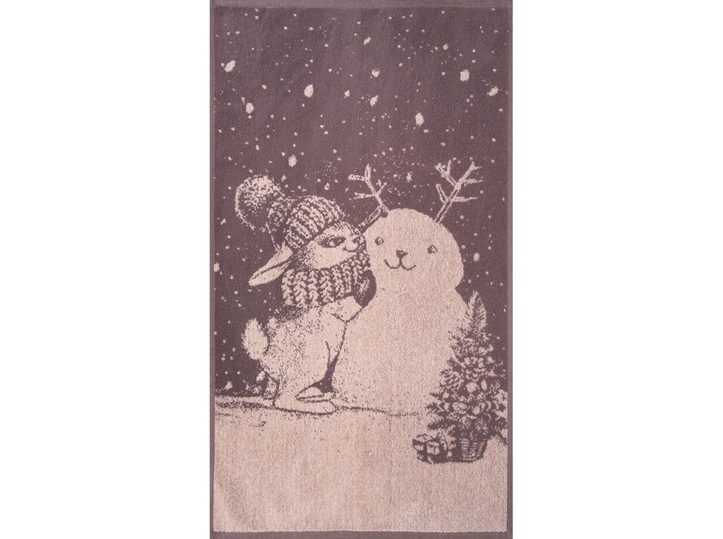 Полотенце махровое 6с103.412ж1 Зимняя забава(т.с.мальв1) 50х90см