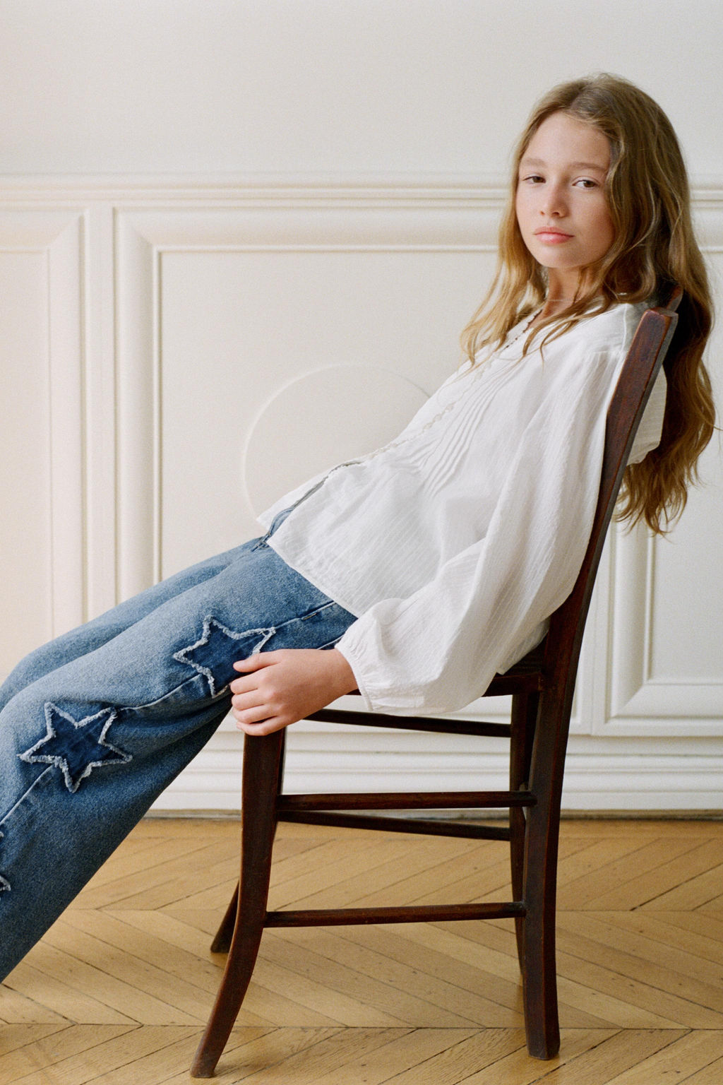 WIDE-LEG JEANS WITH STAR PATCHES - Zara фото 6