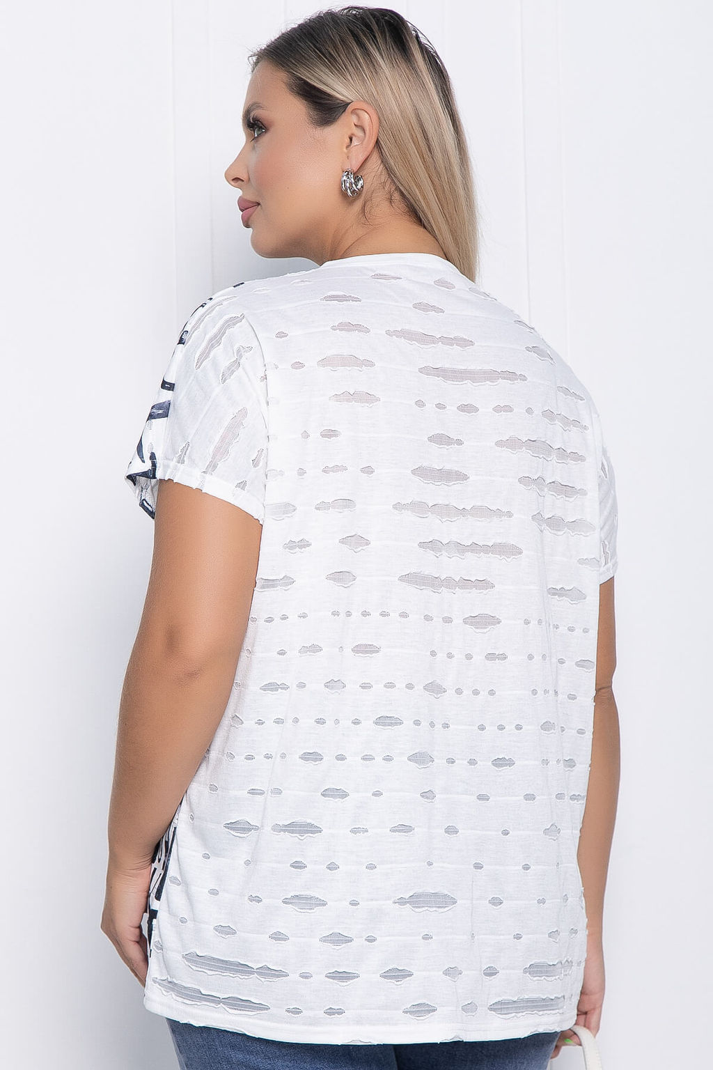 Блуза Асия (белая/буквы) Б10851 - Lt collection фото 7