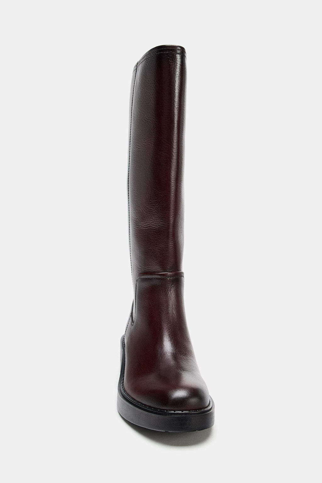 DISTRESSED-EFFECT LEATHER ANKLE BOOTS - Zara фото 4