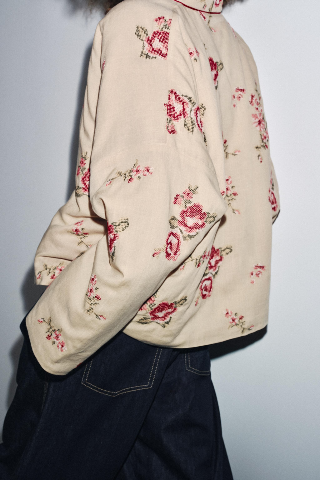 FLORAL EMBROIDERY QUILTED JACKET - Zara фото 3