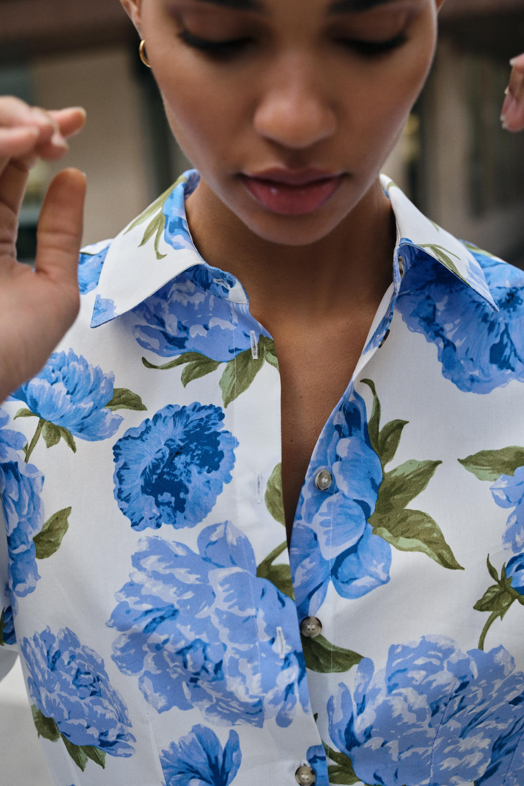 FLORAL PRINT POPLIN SHIRT - Zara фото 4