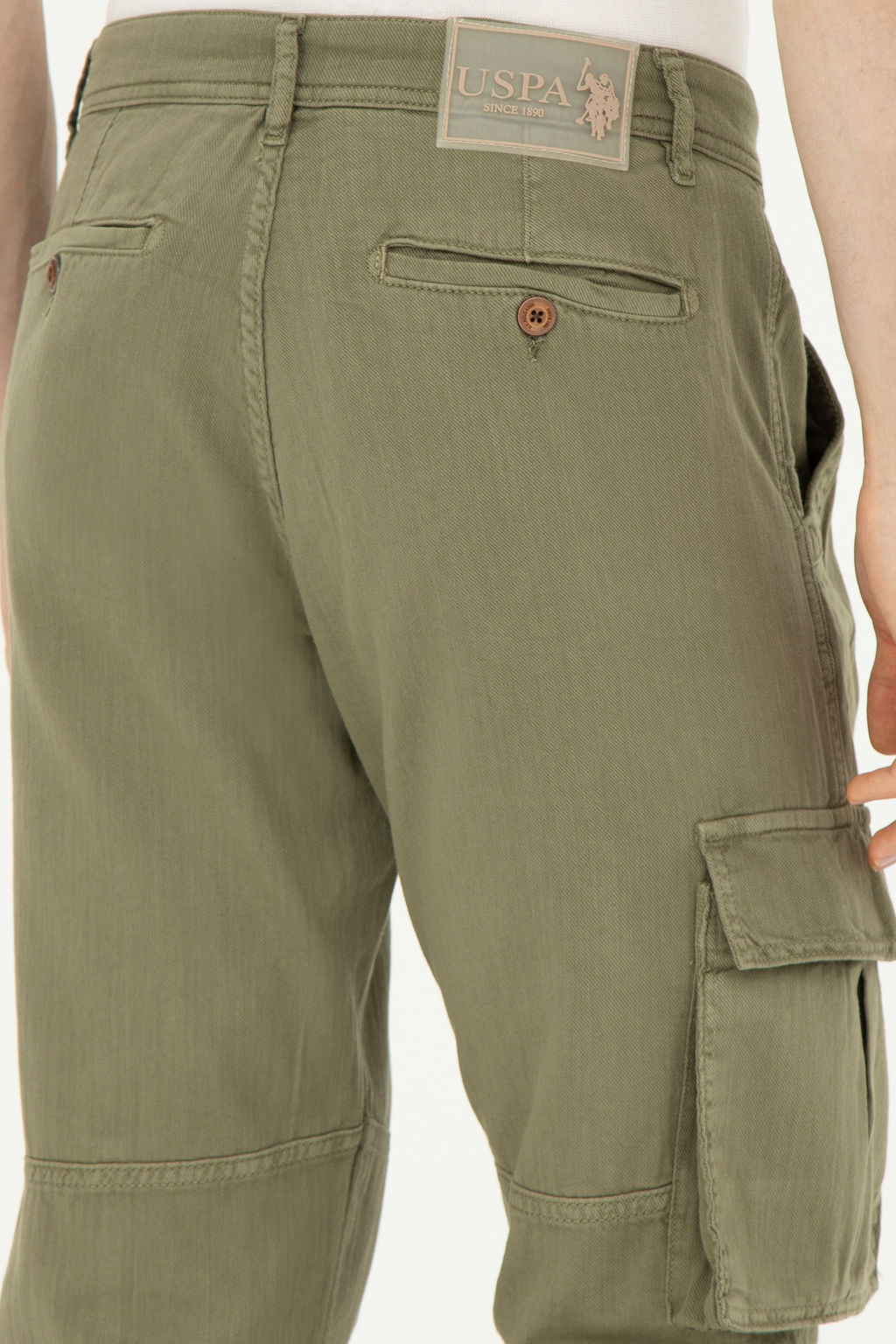 Мужские брюки из плотной ткани темного цвета хаки - U.s. polo assn фото 14