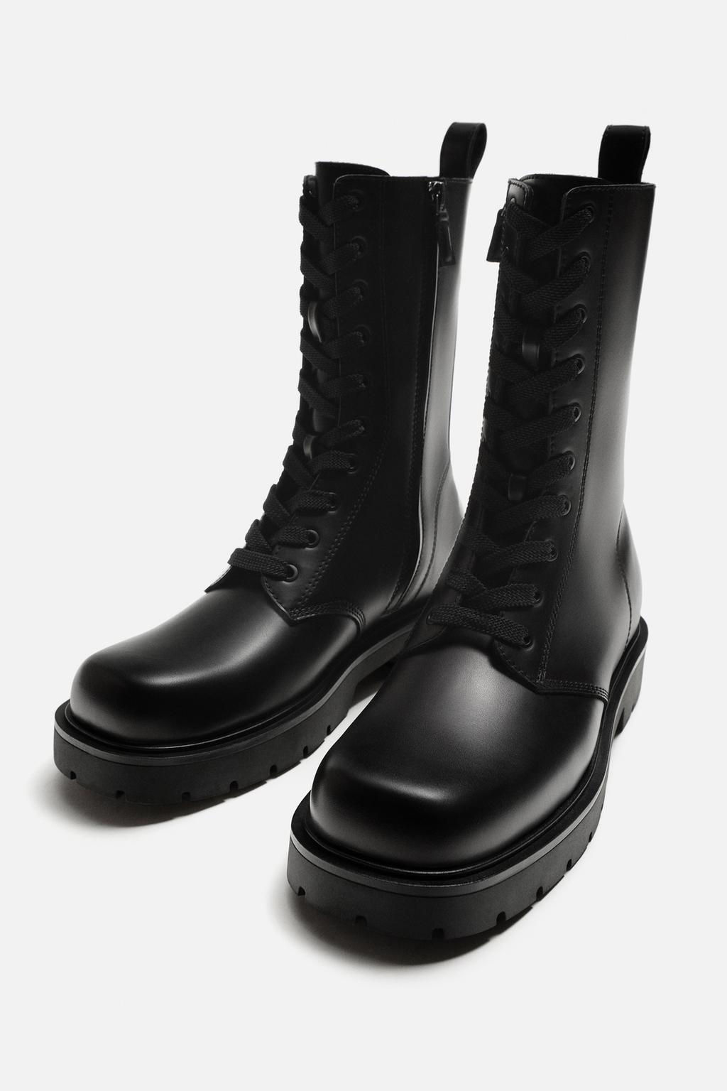 LACE-UP BOOTS WITH CHUNKY SOLE - Zara фото 6