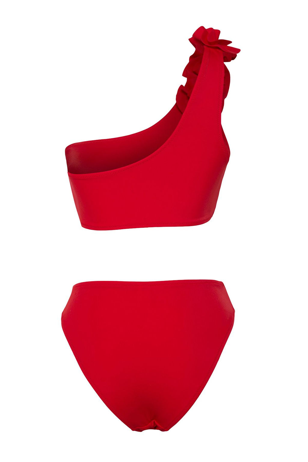 TRENDYOLMILLA K?rm?z? Tek Omuz Cicek Aplikeli Regular Bikini Tak?m? TBESS25BT00079 фото 7