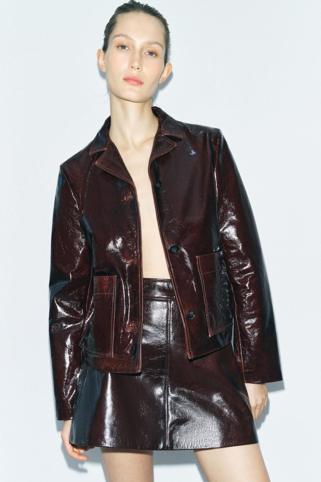 ZW COLLECTION 100% LEATHER SHORT SKIRT - Zara фото 3