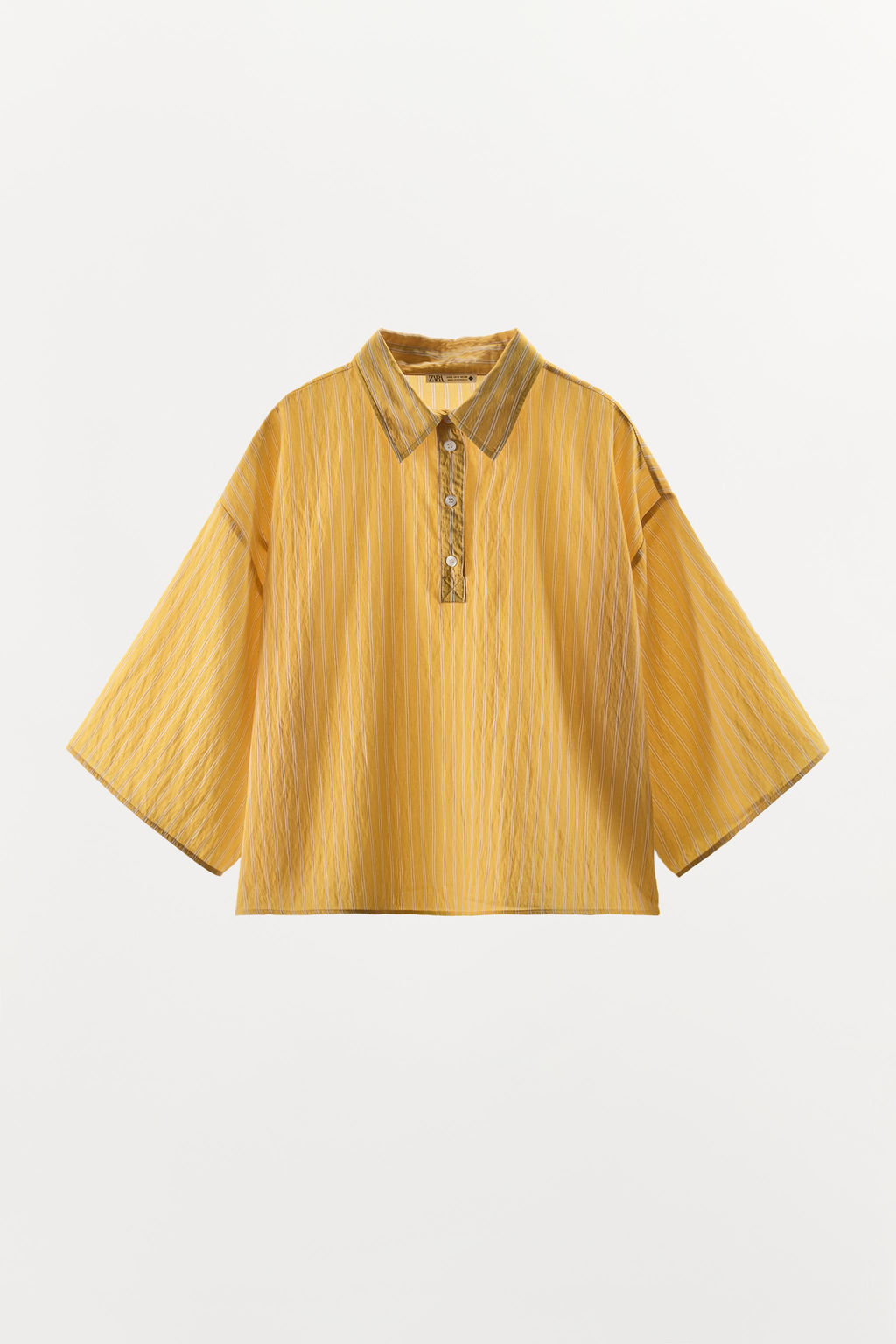 CAMISA ESTAMPADO RAYAS / Amarillo - Zara фото 7