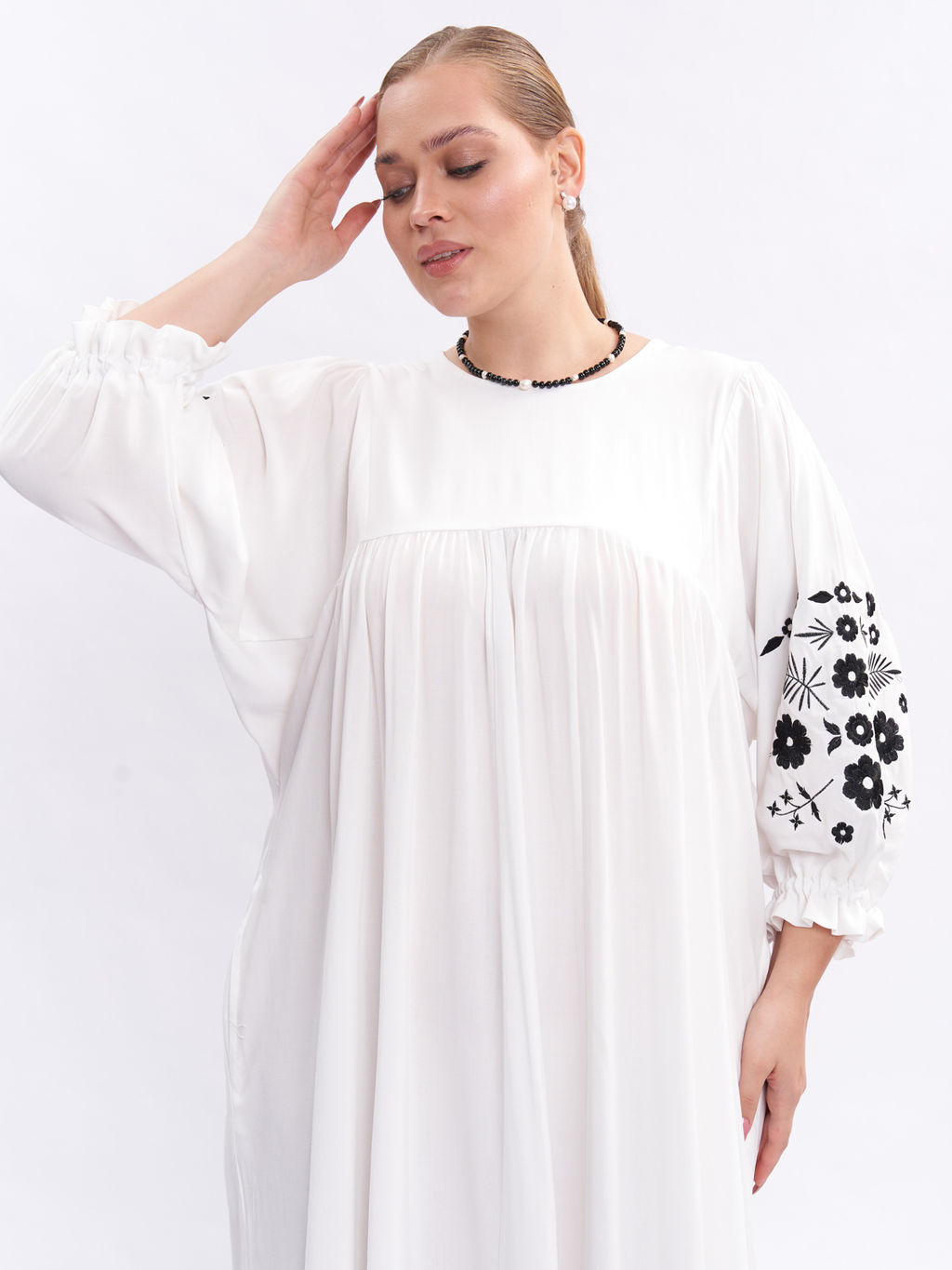Платье А-силуэта с вышивкой PP29104WHT04 - Артесса фото 3