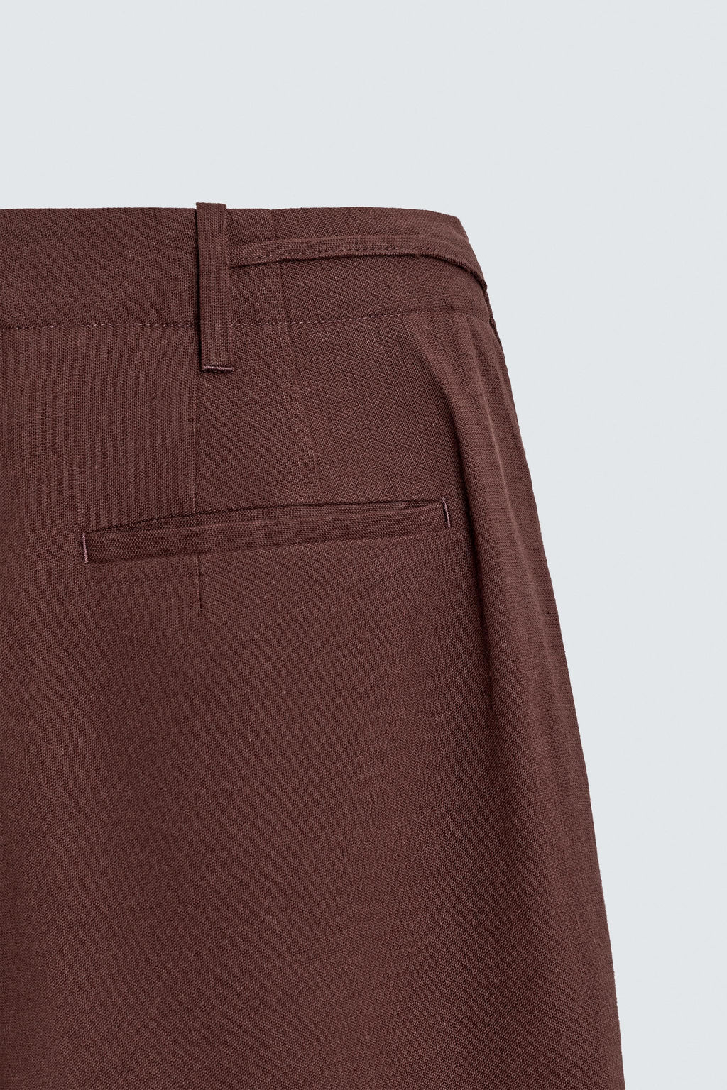 BERMUDA WIDE FIT MEZCLA LINO / Burdeos - Zara фото 9