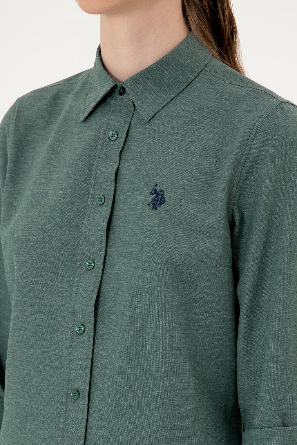 Kad_n Koyu Ye_il Uzun Kollu Basic G_mlek Sepette S_rpriz _ndirim - U.s. polo assn фото 7