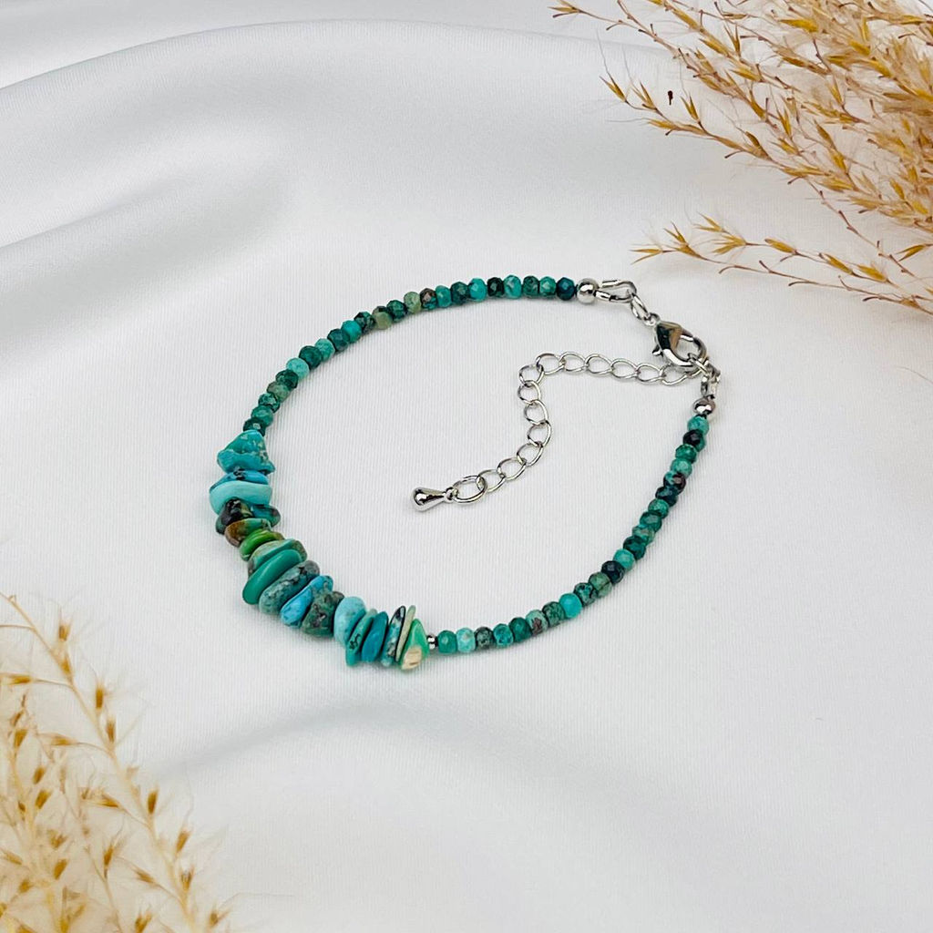 Браслет из Хризоколлы и Бирюзы 18 см +