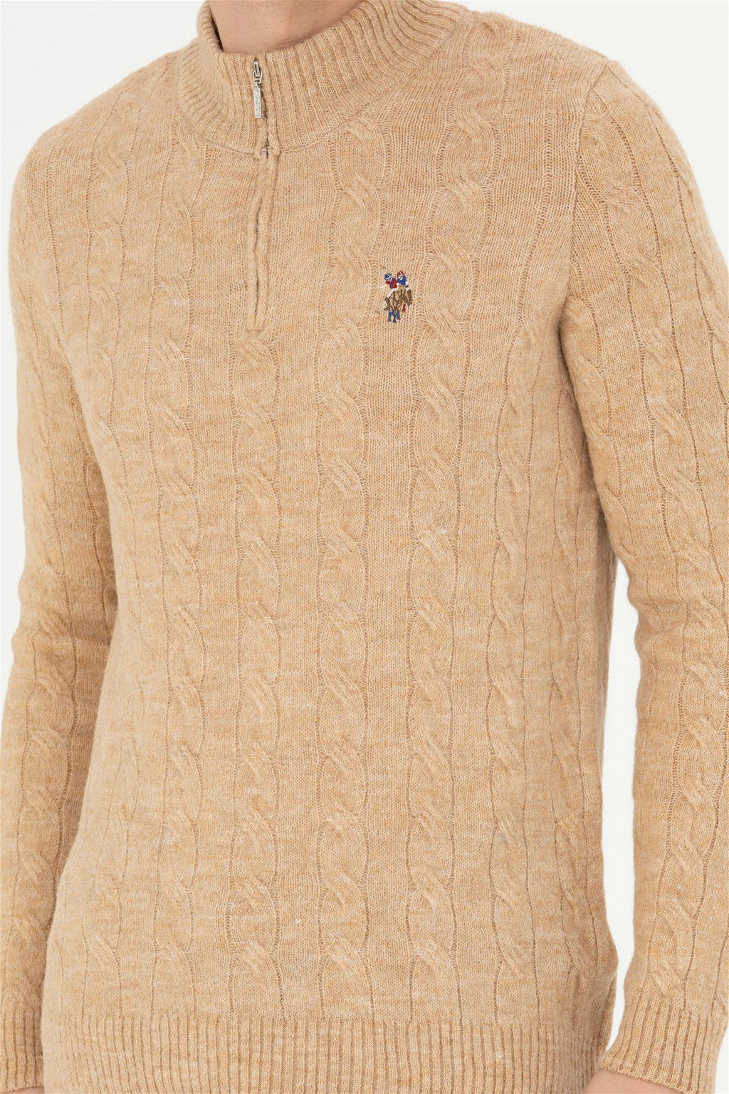 Мужской свитер песочного меланжа - U.s. polo assn фото 6