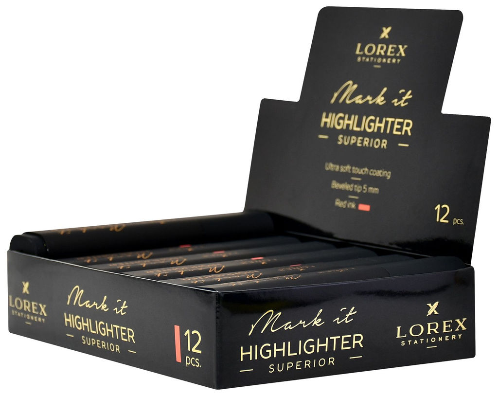 Маркер текстовый LOREX Mark it SUPERIOR 1-5 мм кораллово-красный неон, скошенный, soft tou...