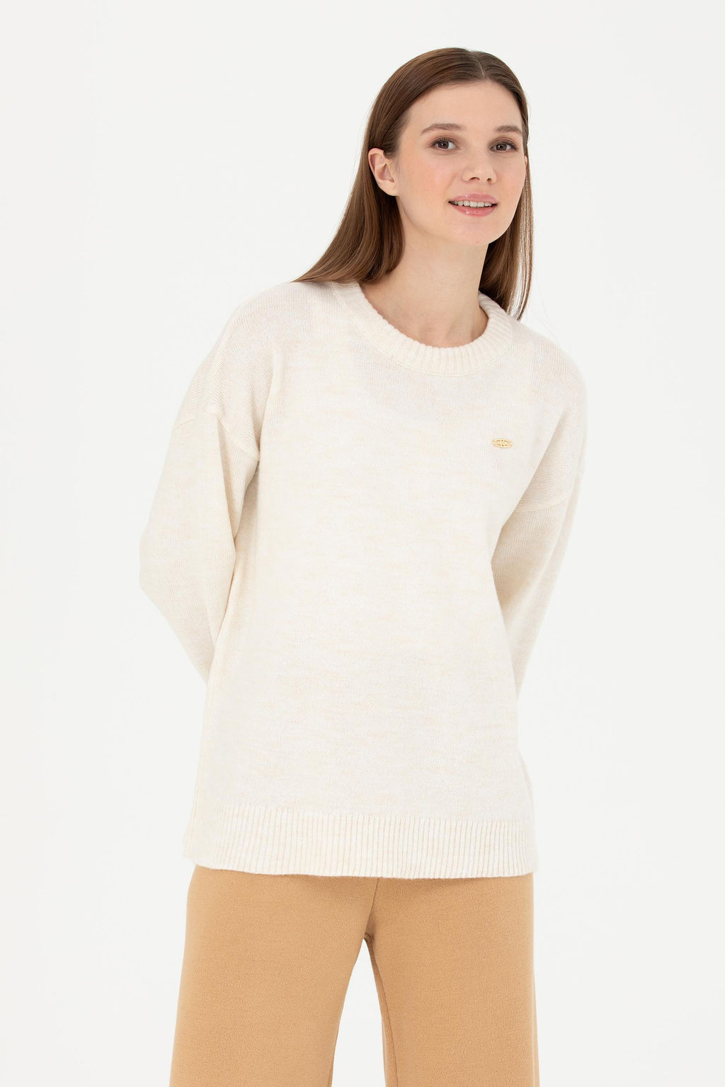 Женский свитер цвета экрю - U.s. polo assn фото 8