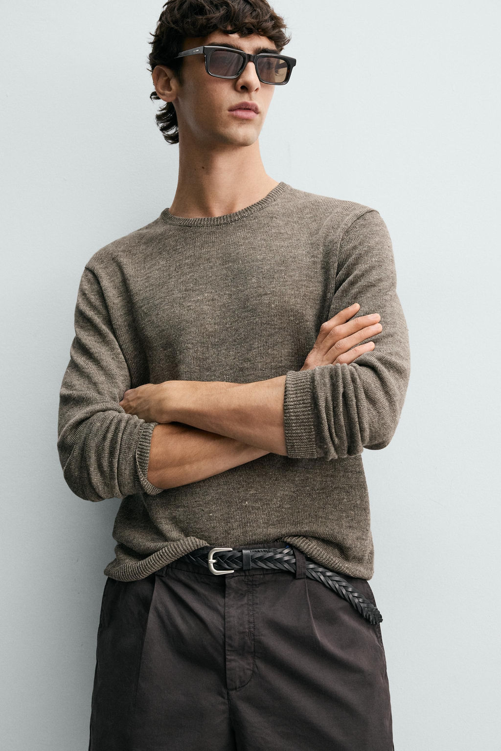 JERSEY REGULAR FIT 100% LINO / Marr?n / Topo - Zara фото 6