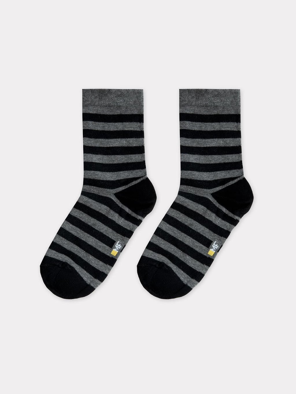 Цена за 5 пар! Носки детские темно-серые с рисунком в виде поперечных полосок - Mark formelle фото 3