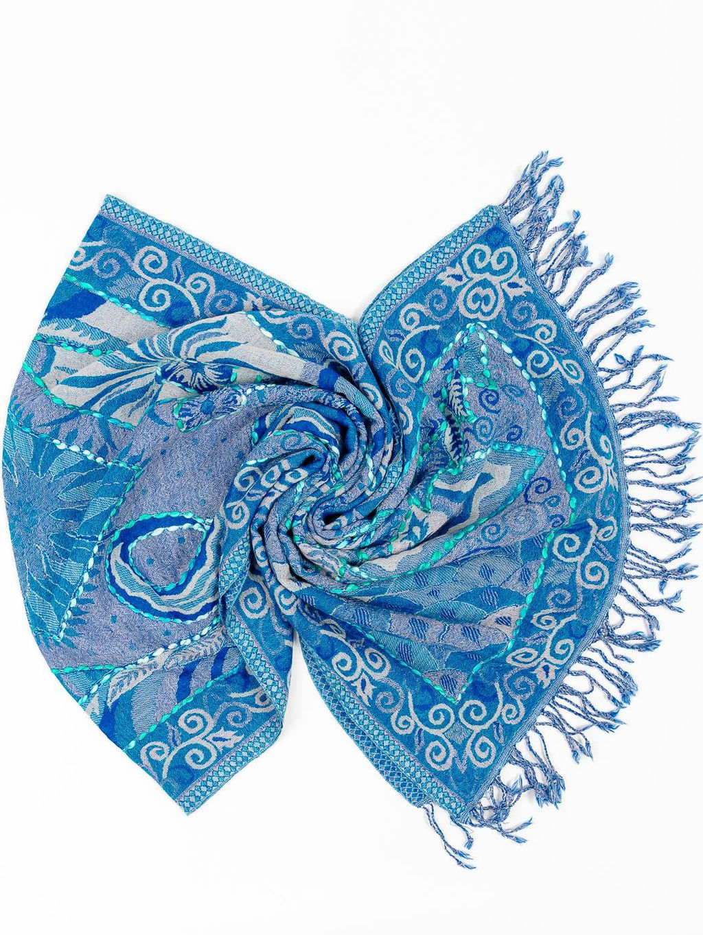 Палантин с вышивкой (шерсть вареная) № Тк906/172