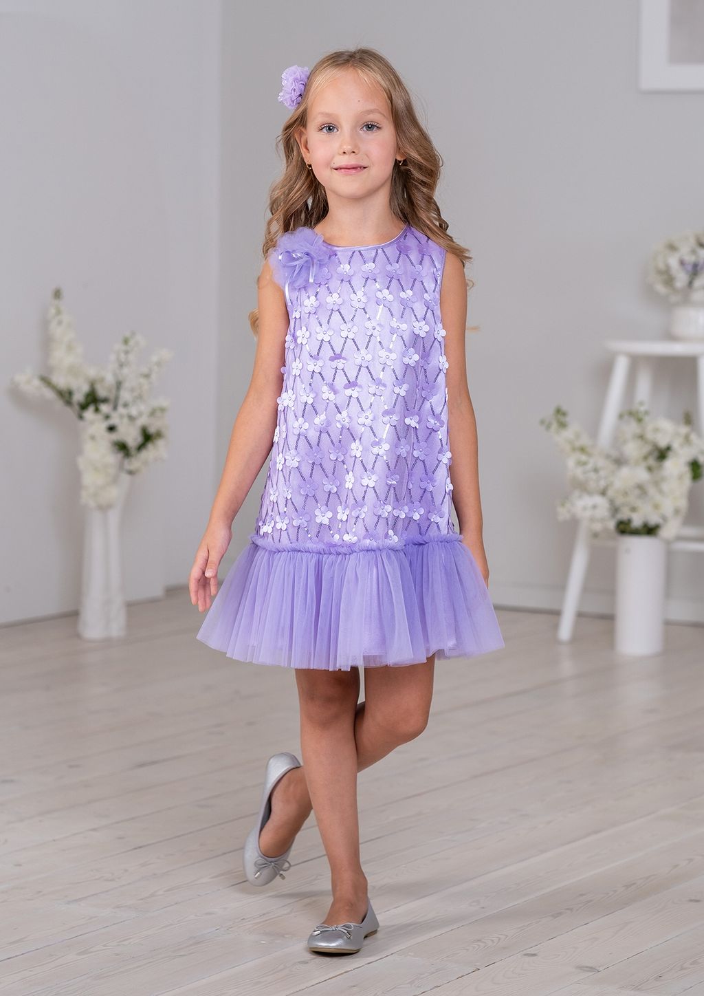 Анфиса, нарядное платье сиреневый/122-60-54