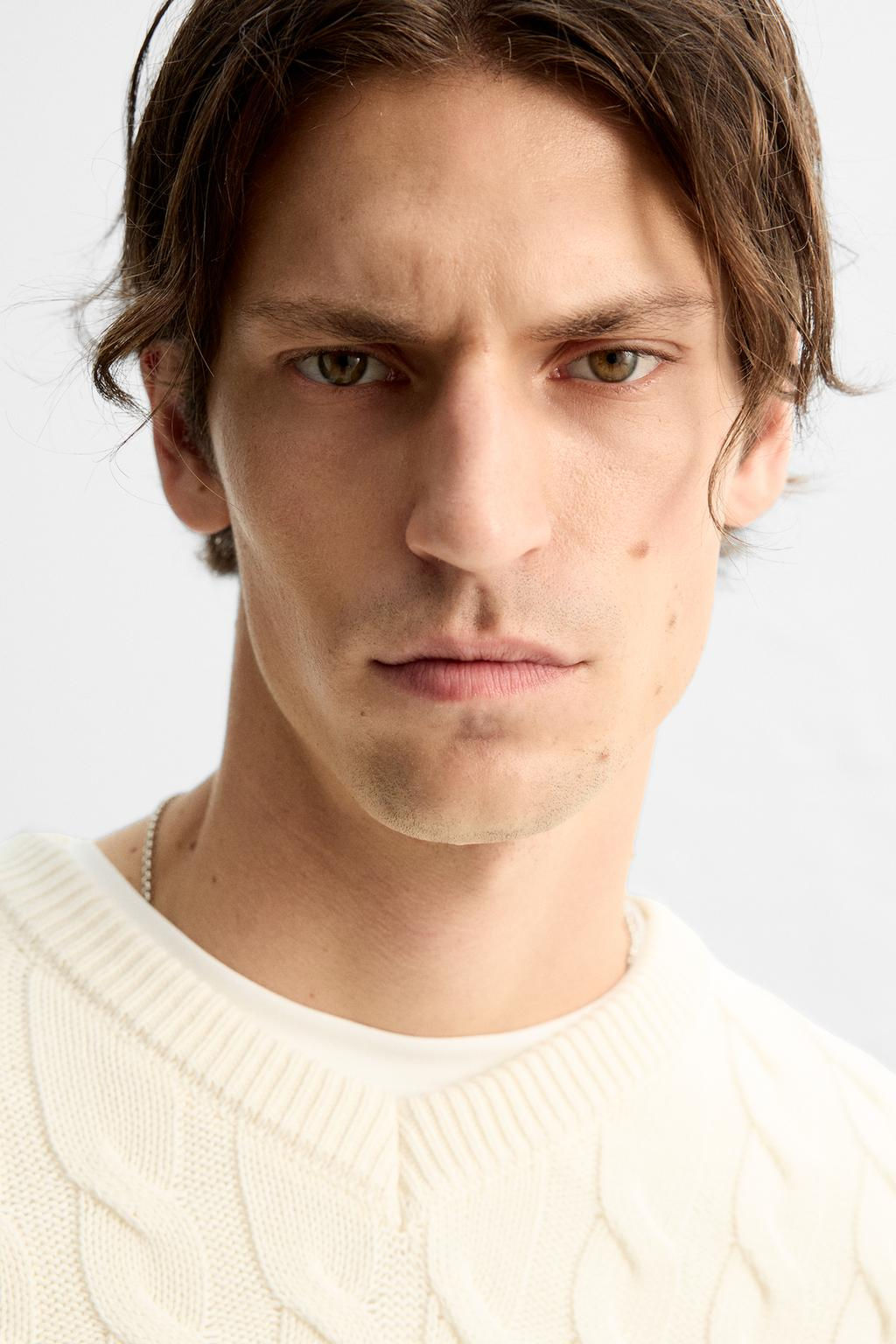 TEXTURED CABLE-KNIT SWEATER - Zara фото 6