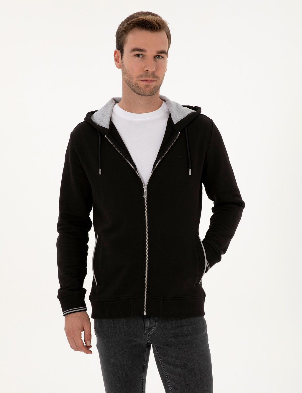 Siyah Regular Fit Sweatshirt - Cacharel фото 3
