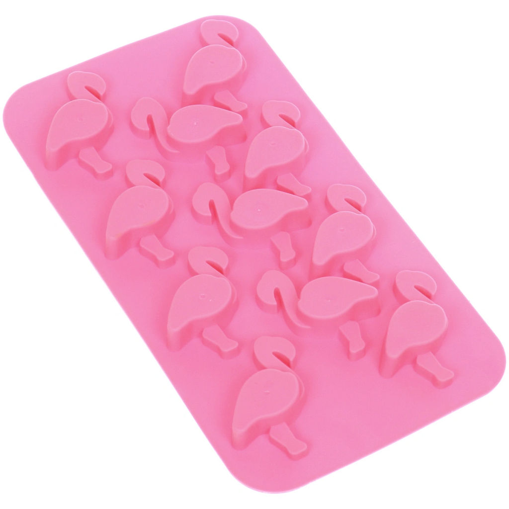 Цена за 4 шт. Форма для льда силиконовая "Фламинго" 19,5*10см, цвета микс