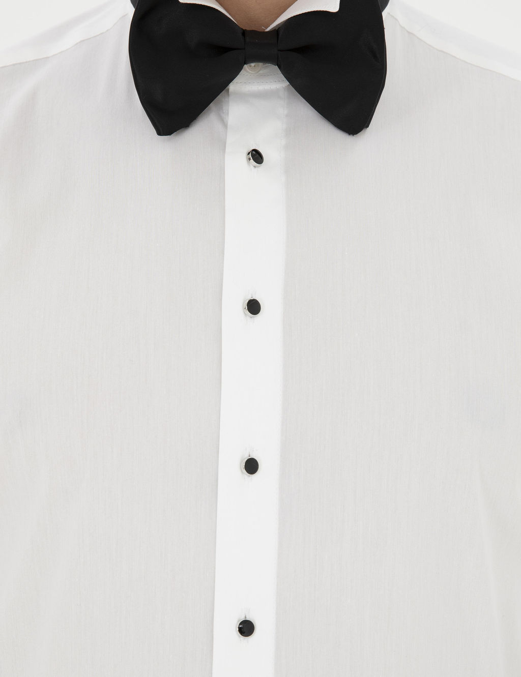 Белая рубашка под смокинг приталенного кроя с манжетами из смесового хлопка - Cacharel фото 7