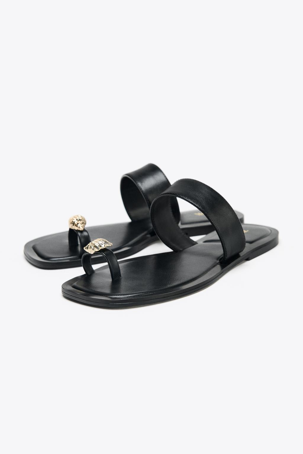 METALLIC BEAD TOE POST SANDALS - Zara фото 8